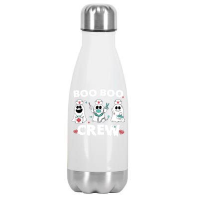 Cute Pediatric Nurse Halloween Ghost Rn Boo Boo Crew Gift Stainless Steel Insulated Water Bottle