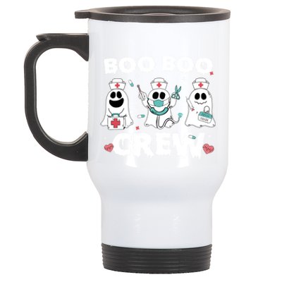 Cute Pediatric Nurse Halloween Ghost Rn Boo Boo Crew Gift Stainless Steel Travel Mug