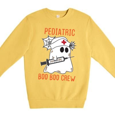 Cute Pediatric Nurse Halloween Ghost Rn Boo Boo Crew Cute Gift Premium Crewneck Sweatshirt