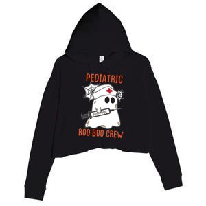 Cute Pediatric Nurse Halloween Ghost Rn Boo Boo Crew Cute Gift Crop Fleece Hoodie