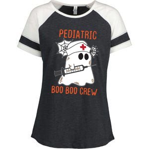 Cute Pediatric Nurse Halloween Ghost Rn Boo Boo Crew Cute Gift Enza Ladies Jersey Colorblock Tee