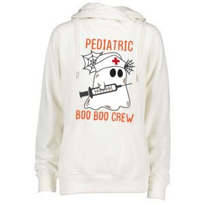 Cute Pediatric Nurse Halloween Ghost Rn Boo Boo Crew Cute Gift Womens Funnel Neck Pullover Hood