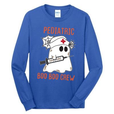 Cute Pediatric Nurse Halloween Ghost Rn Boo Boo Crew Cute Gift Tall Long Sleeve T-Shirt