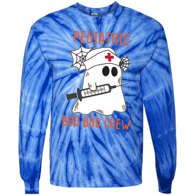 Cute Pediatric Nurse Halloween Ghost Rn Boo Boo Crew Cute Gift Tie-Dye Long Sleeve Shirt