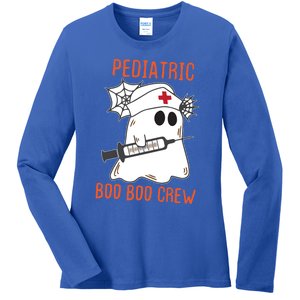 Cute Pediatric Nurse Halloween Ghost Rn Boo Boo Crew Cute Gift Ladies Long Sleeve Shirt