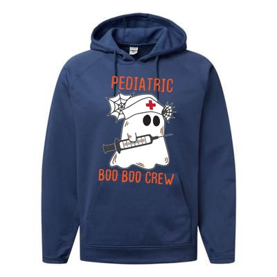 Cute Pediatric Nurse Halloween Ghost Rn Boo Boo Crew Cute Gift Performance Fleece Hoodie