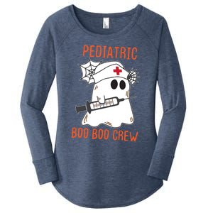 Cute Pediatric Nurse Halloween Ghost Rn Boo Boo Crew Cute Gift Women's Perfect Tri Tunic Long Sleeve Shirt