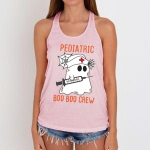 Cute Pediatric Nurse Halloween Ghost Rn Boo Boo Crew Cute Gift Women's Knotted Racerback Tank