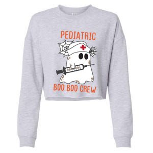 Cute Pediatric Nurse Halloween Ghost Rn Boo Boo Crew Cute Gift Cropped Pullover Crew