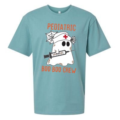 Cute Pediatric Nurse Halloween Ghost Rn Boo Boo Crew Cute Gift Sueded Cloud Jersey T-Shirt