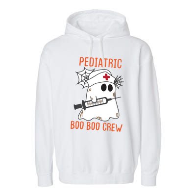 Cute Pediatric Nurse Halloween Ghost Rn Boo Boo Crew Cute Gift Garment-Dyed Fleece Hoodie