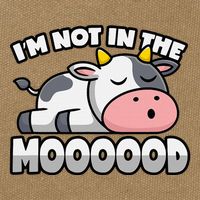 Cow Pun Not In The Mood Calf & Cattle Cotton Canvas Backpack