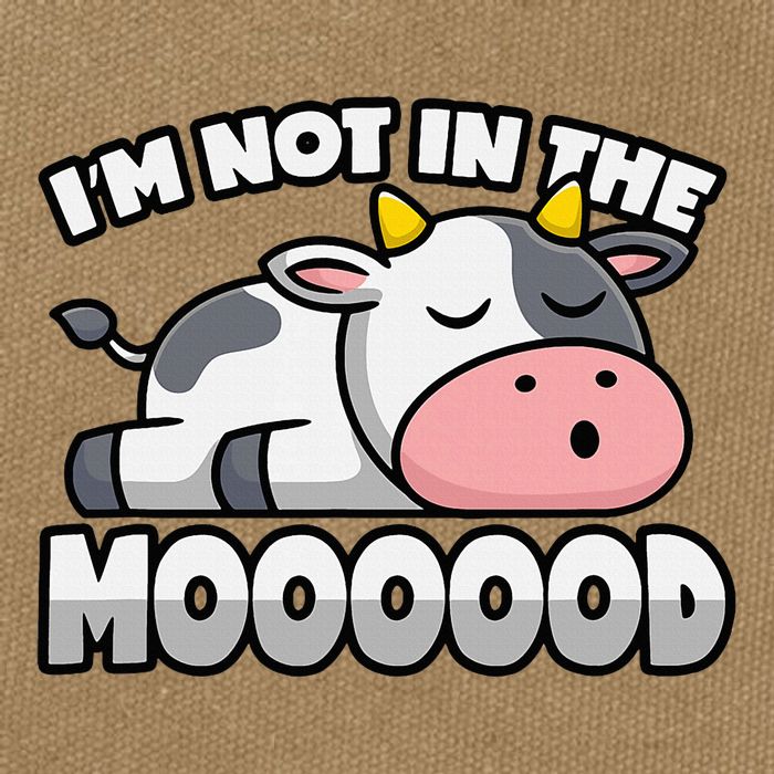 Cow Pun Not In The Mood Calf & Cattle Cotton Canvas Backpack