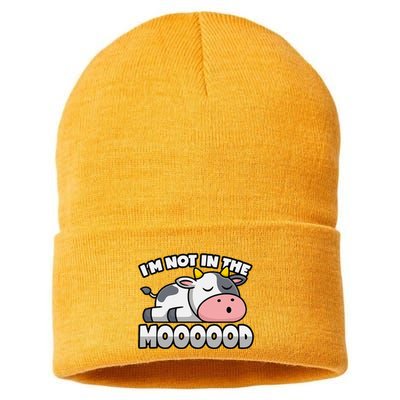 Cow Pun Not In The Mood Calf & Cattle Sustainable Knit Beanie