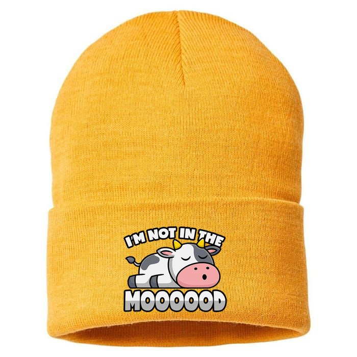 Cow Pun Not In The Mood Calf & Cattle Sustainable Knit Beanie