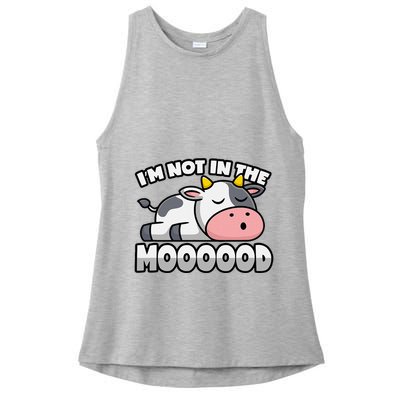 Cow Pun Not In The Mood Calf & Cattle Ladies PosiCharge Tri-Blend Wicking Tank