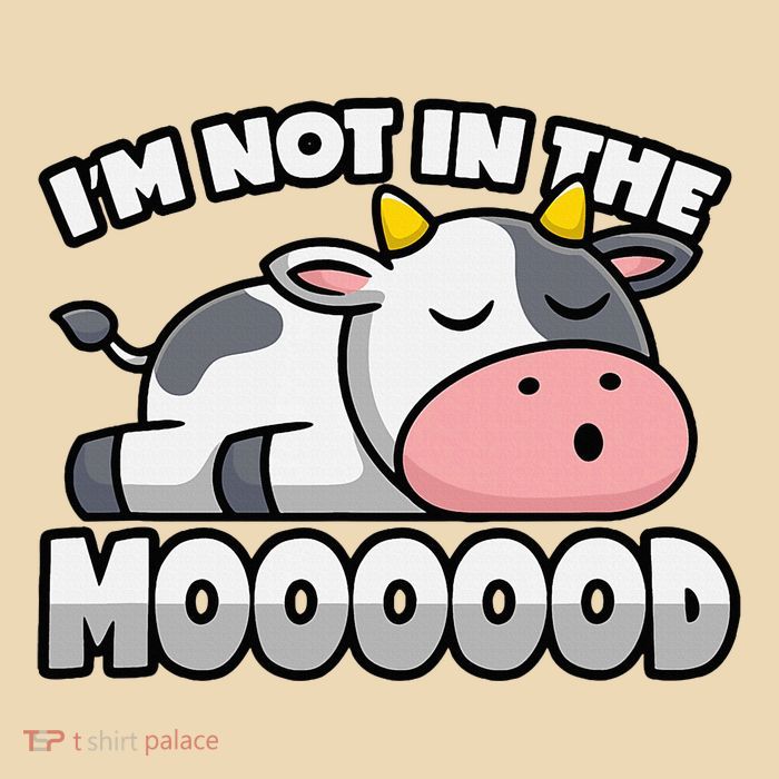 Cow Pun Not In The Mood Calf & Cattle Drawstring Bag