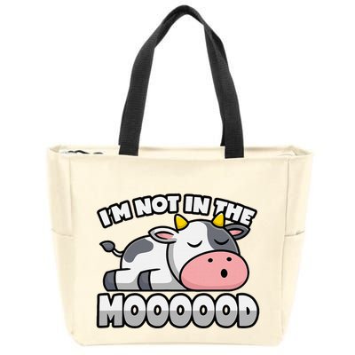 Cow Pun Not In The Mood Calf & Cattle Zip Tote Bag