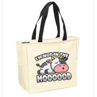 Cow Pun Not In The Mood Calf & Cattle Zip Tote Bag