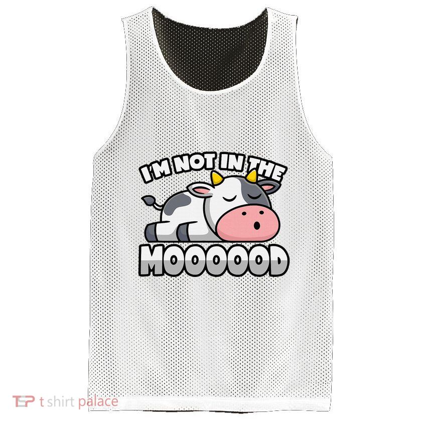 Cow Pun Not In The Mood Calf & Cattle Mesh Reversible Basketball Jersey Tank