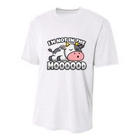 Cow Pun Not In The Mood Calf & Cattle Youth Performance Sprint T-Shirt