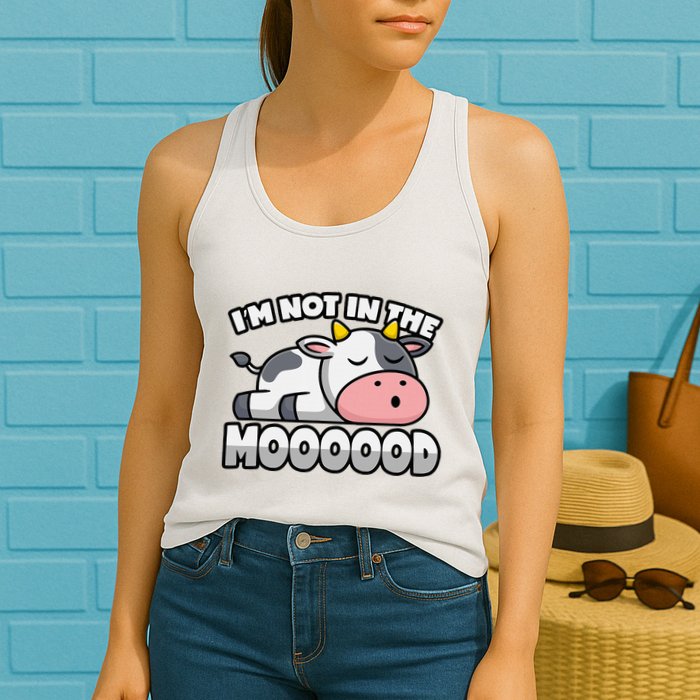 Cow Pun Not In The Mood Calf & Cattle Womens Tank Top