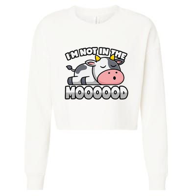 Cow Pun Not In The Mood Calf & Cattle Cropped Pullover Crew