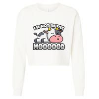 Cow Pun Not In The Mood Calf & Cattle Cropped Pullover Crew
