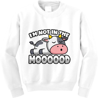 Cow Pun Not In The Mood Calf & Cattle Kids Sweatshirt