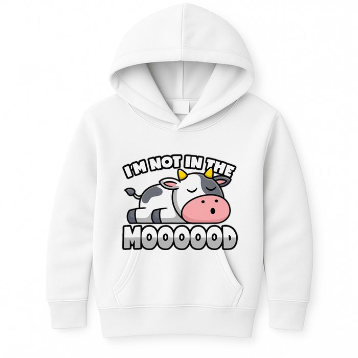 Cow Pun Not In The Mood Calf & Cattle Kids Hoodie