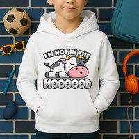 Cow Pun Not In The Mood Calf & Cattle Kids Hoodie