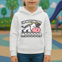 Cow Pun Not In The Mood Calf & Cattle Kids Hoodie