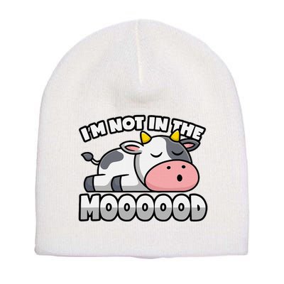 Cow Pun Not In The Mood Calf & Cattle Short Acrylic Beanie