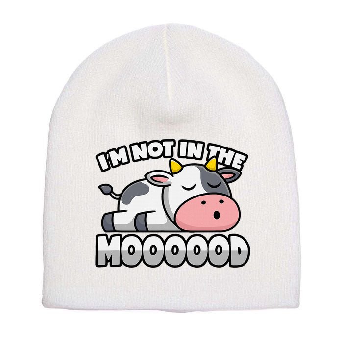 Cow Pun Not In The Mood Calf & Cattle Short Acrylic Beanie