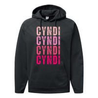 Cyndi Personalized Name I Love Cyndi Vintage Performance Fleece Hoodie