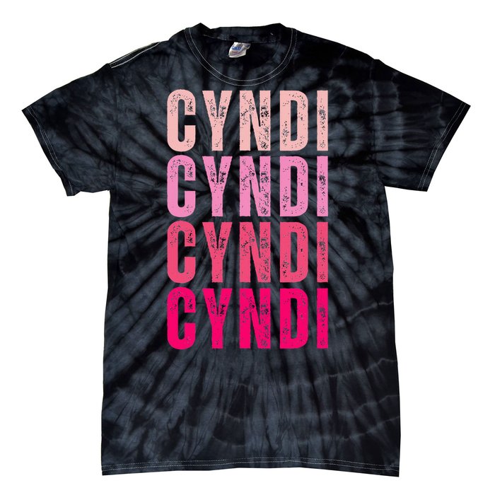 Cyndi Personalized Name I Love Cyndi Vintage Tie-Dye T-Shirt