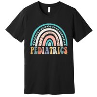 Christmas Pediatrics Nurse Pediatrician Peds Crew Flowers Premium T-Shirt