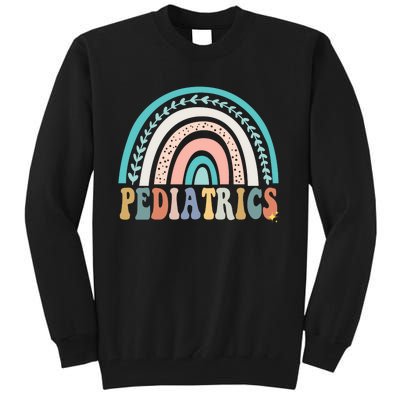 Christmas Pediatrics Nurse Pediatrician Peds Crew Flowers Tall Sweatshirt