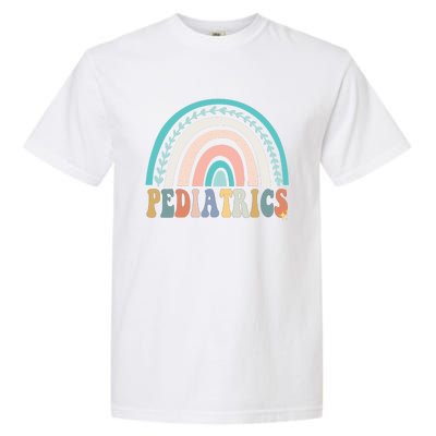 Christmas Pediatrics Nurse Pediatrician Peds Crew Flowers Garment-Dyed Heavyweight T-Shirt