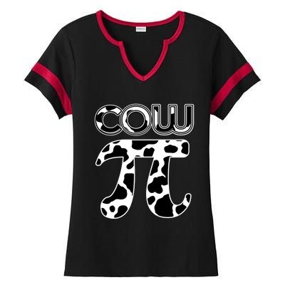 Cow Pi National Pi Day Farmer Pun Math Numbers 3 14 March 14 Gift Ladies Halftime Notch Neck Tee