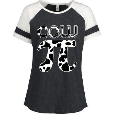 Cow Pi National Pi Day Farmer Pun Math Numbers 3 14 March 14 Gift Enza Ladies Jersey Colorblock Tee