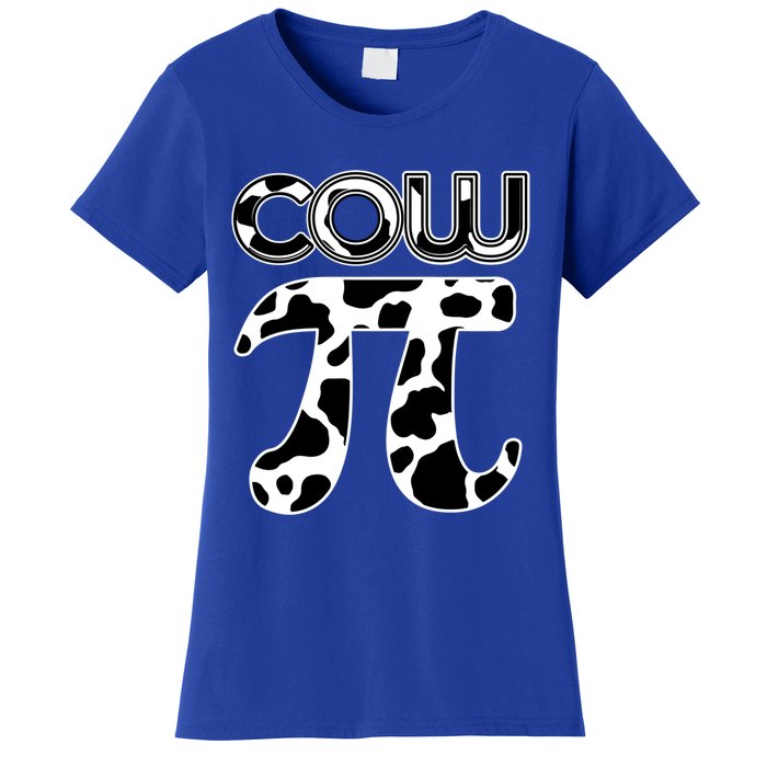 Cow Pi National Pi Day Farmer Pun Math Numbers 3 14 March 14 Gift Women's T-Shirt