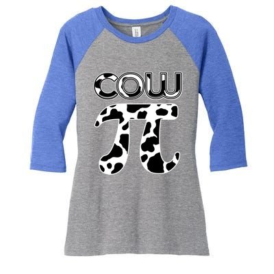 Cow Pi National Pi Day Farmer Pun Math Numbers 3 14 March 14 Gift Women's Tri-Blend 3/4-Sleeve Raglan Shirt