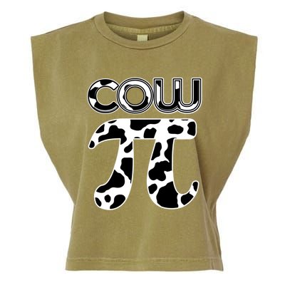 Cow Pi National Pi Day Farmer Pun Math Numbers 3 14 March 14 Gift Garment-Dyed Women's Muscle Tee