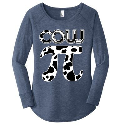 Cow Pi National Pi Day Farmer Pun Math Numbers 3 14 March 14 Gift Women's Perfect Tri Tunic Long Sleeve Shirt