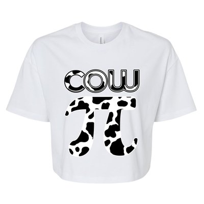 Cow Pi National Pi Day Farmer Pun Math Numbers 3 14 March 14 Gift Bella+Canvas Jersey Crop Tee