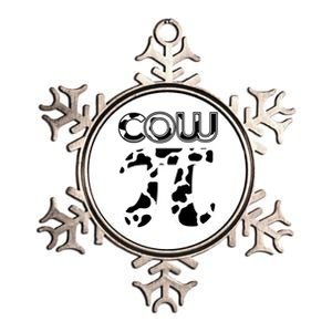 Cow Pi National Pi Day Farmer Pun Math Numbers 3 14 March 14 Gift Metallic Star Ornament