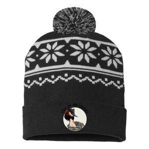 Cute Puteketeke New ZealandS Bird Of The Century Flower USA-Made Snowflake Beanie