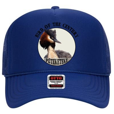 Cute Puteketeke New ZealandS Bird Of The Century Flower High Crown Mesh Back Trucker Hat