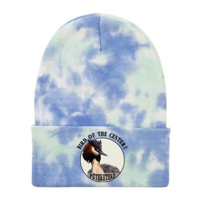 Cute Puteketeke New ZealandS Bird Of The Century Flower Tie Dye 12in Knit Beanie